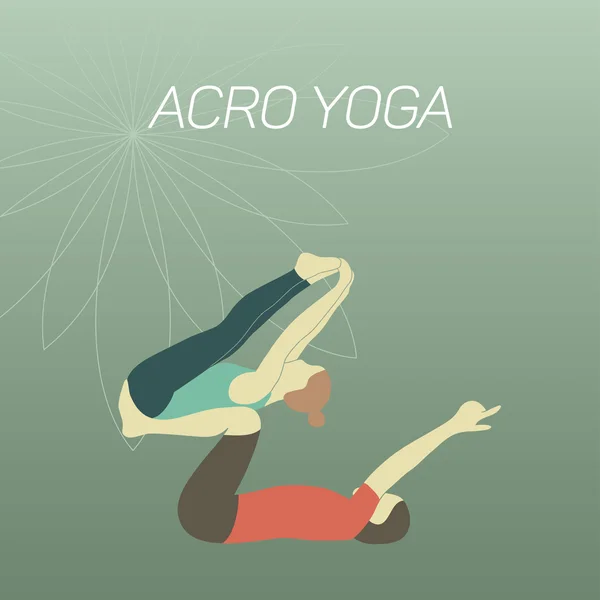 Acroyoga - exercices pour les couples — Image vectorielle