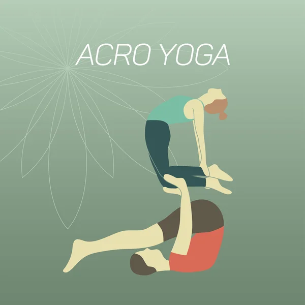 Acroyoga - exercices pour les couples — Image vectorielle