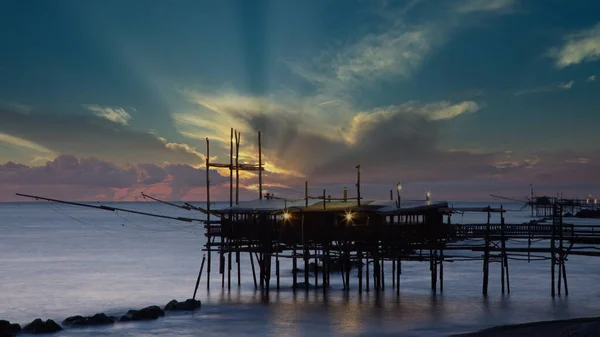 Trabocchi Coast, San Vito Chietino, Abruzzo, Italien Stockfoto