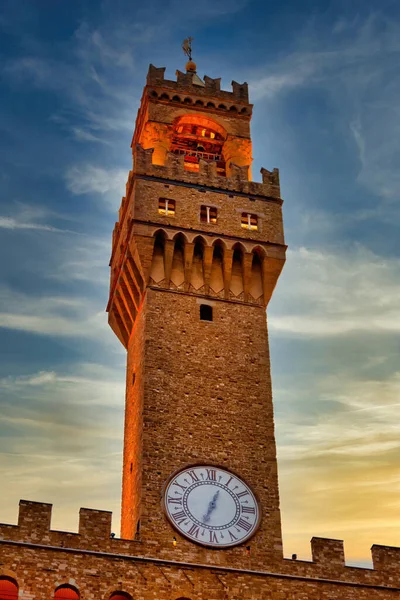 Torre del Palazzo Vecchio, Florens, Toscana, Italien — Stockfoto