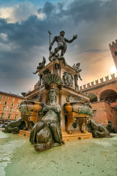 Fontänen Neptune, Bologna, Emilia Romagna, Italien. — Stockfoto