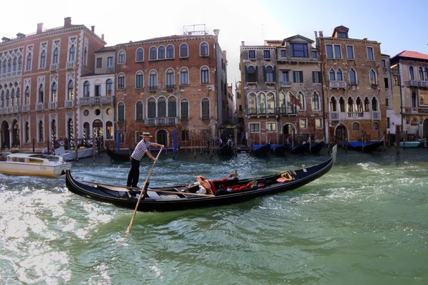 Gondol på Grand Canal, Venedig, Italien Stockbild