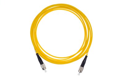 Fiber optik tek mod Fc jack beyaz arka plan üzerinde izole. T