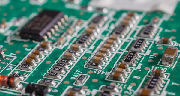 PCB board and electronic semiconductor on board — Stock Photo, Image