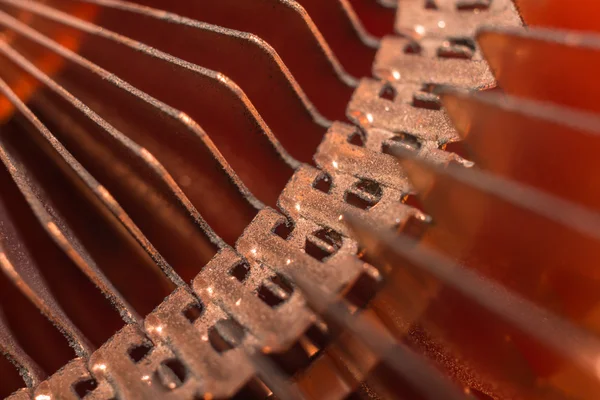 Primer plano del disipador de calor de la computadora de la CPU. . —  Fotos de Stock