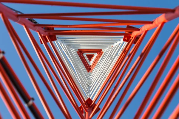 Bottom view communication tower 32 meter — Stock Photo, Image