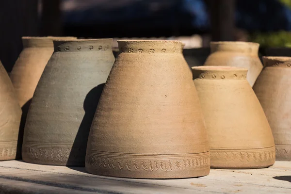 Mörtel, Terrakottahandwerk von Menschen in Thailand. — Stockfoto