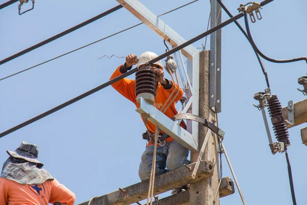 Manutenção do sistema de distribuição de energia 22 kv — Fotografia de Stock