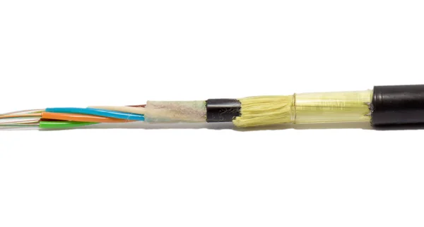 Camada de isolador de cabo de fibra óptica — Fotografia de Stock
