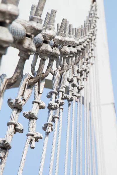 The wire metal rope bridge — Stock Photo, Image