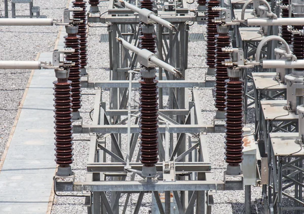 Interruptor de 115 kv na subestação — Fotografia de Stock