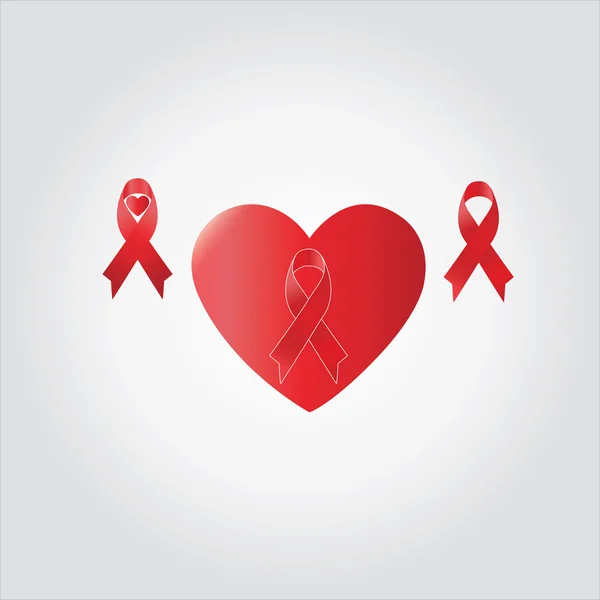 Rött band, aids dagen medvetenhet, 1 December — Stock vektor