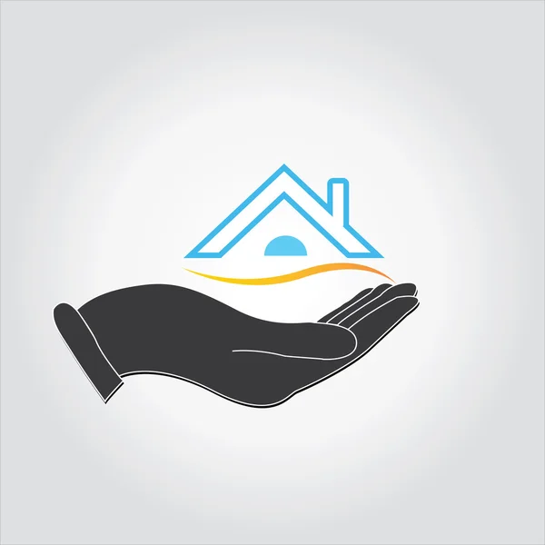 House icon hand concept of loan or real estate — Stock Vector