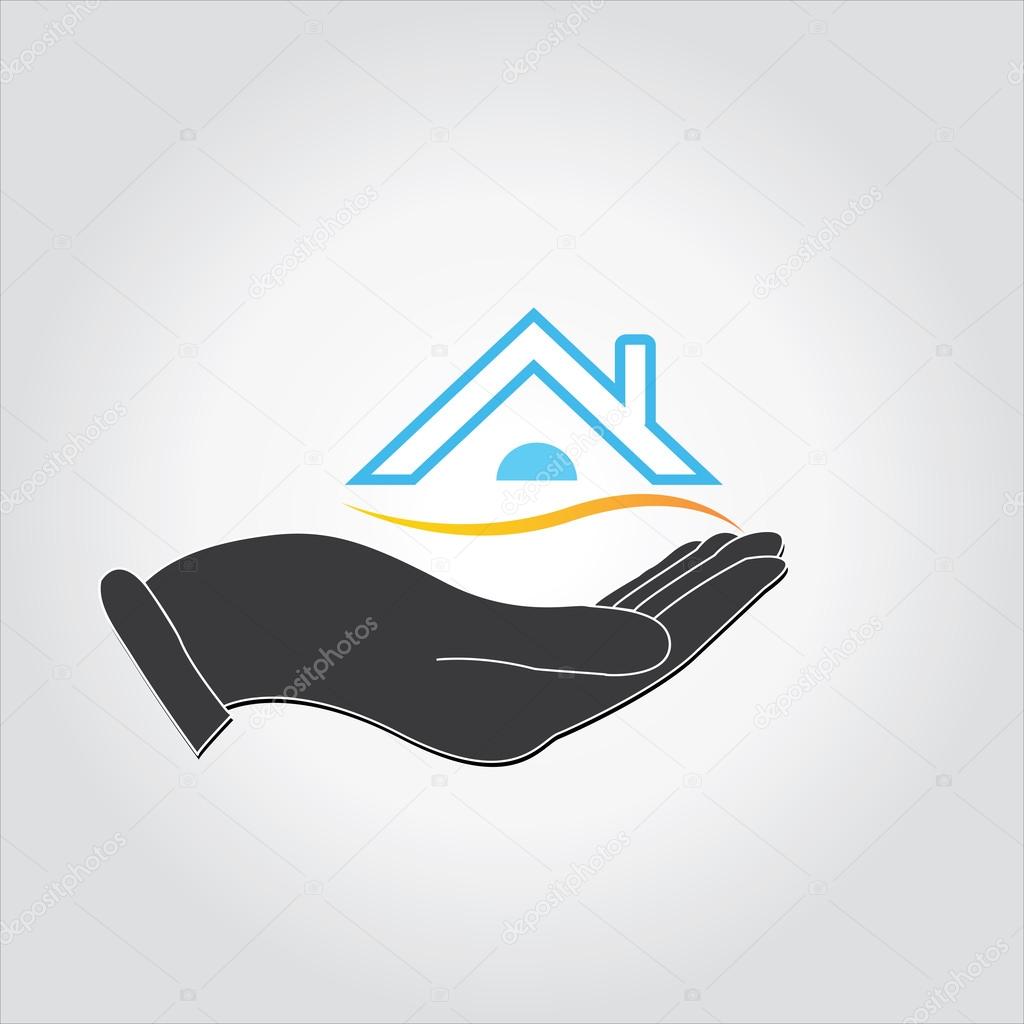 House icon hand concept of loan or real estate