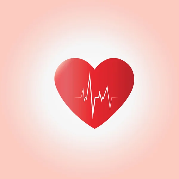 Icono de ritmo cardíaco con ecg, cuidado de la salud, vector médico — Archivo Imágenes Vectoriales