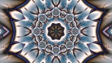 mavi arkaplanda güzel bir fraktal süs görünümlü soyut dokunun canlandırılması