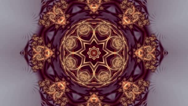 Animering Vacker Fraktal Mandala Sammansatt Sammanflätade Flerfärgad Tråd Och Utseendet — Stockvideo