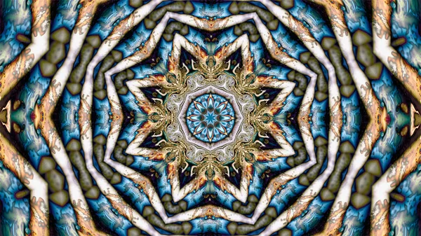 Fundo Abstrato Multicolorido Criativo Com Uma Estrela Centro Ornamento Fractal — Fotografia de Stock