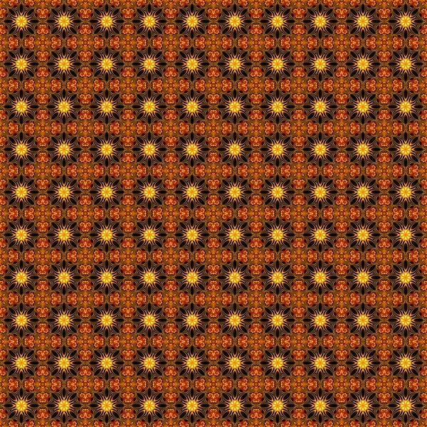 soyut geometrik dikişsiz desen yıldızlı ve fraktal kırmızı süslemeli vintage tarzında