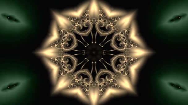 Animação Uma Forma Estrela Abstrata Com Uma Transformação Caleidoscópica Várias — Vídeo de Stock