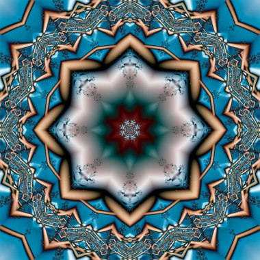 güzel soyut arkaplan şablonu dairesel süs ve kompozisyonun ortasında fraktal çiçek