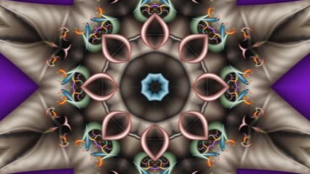 Looking Koative Star Lilac Background Appearance Center Variety Fractal Ornaments — Vídeos de Stock