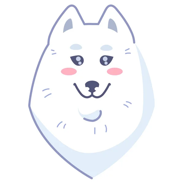 Αυτοκόλλητο Σκύλου Χαριτωμένο Emoticon Στίκερ Σαμόιντ Χαμογέλασε Κατοικίδιο Χαμογελάει Όμορφα — Διανυσματικό Αρχείο