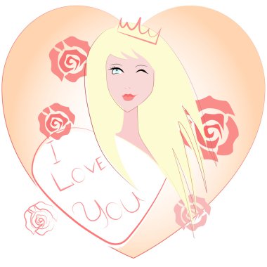 Bir taç ve gül giyen kız