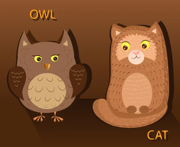 Baykuş ve birbirimizi karşısında kedi