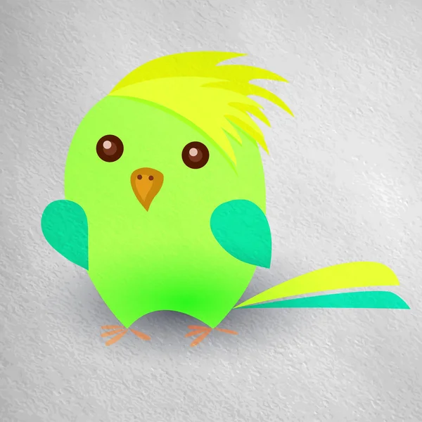 Papoušek legrační kočka s křídly žluté hřeben, modrá — Stockový vektor