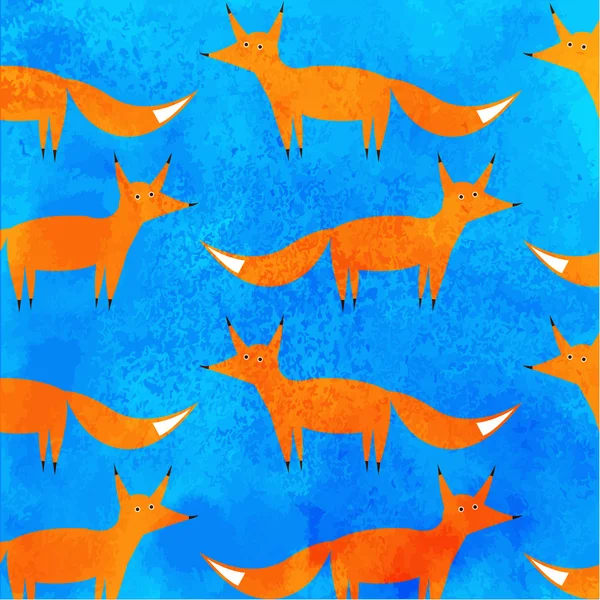 Πορτοκαλί Fox σε μπλε φόντο — Διανυσματικό Αρχείο