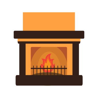 yanan ateş düz brown ile ateş