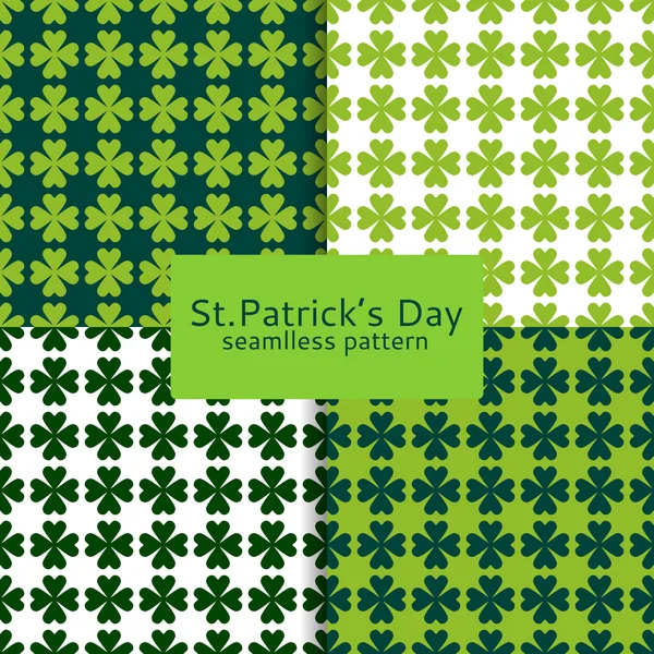 Ajustado sem emenda um padrão para um padrão Day.seamless de St. Patrick de um trevo — Vetor de Stock