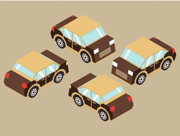 Conjunto de coche isométrico — Vector de stock