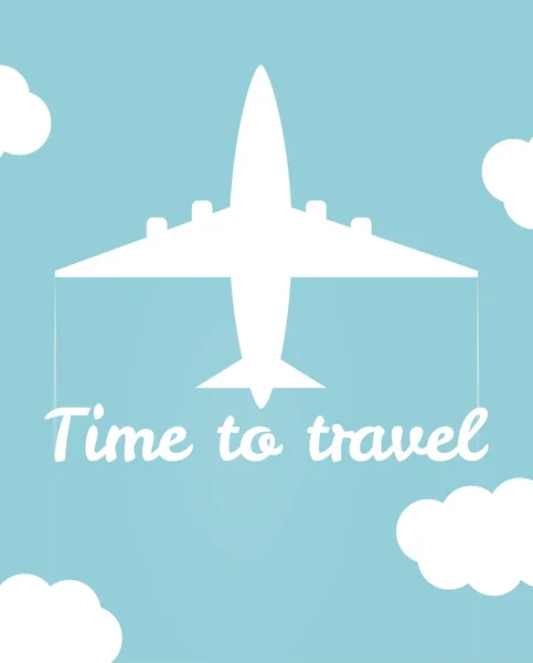 Vecteur une illustration avec l'image de l'avion pour une bannière et une brochure voyage — Image vectorielle