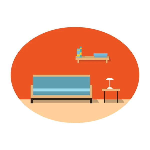 Vector a flat illustration with furniture — Stock Vector