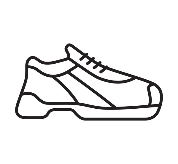 Icona delle sneakers. Segno di scarpe contorno. Calzature sportive. — Vettoriale Stock