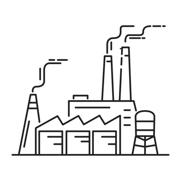 Arquitetura industrial de fábrica. Esboço montagem planta vetor ícone. — Vetor de Stock