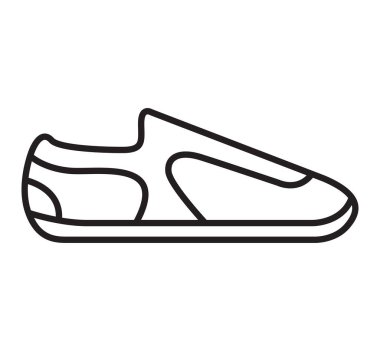 Spor ayakkabı ikonu. Çizgili ayakkabı tabelası. Spor ayakkabıları..