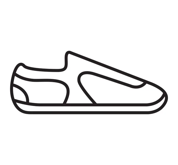 Icono de zapatillas. Señal de zapatos de esquema. Calzado deportivo. — Vector de stock