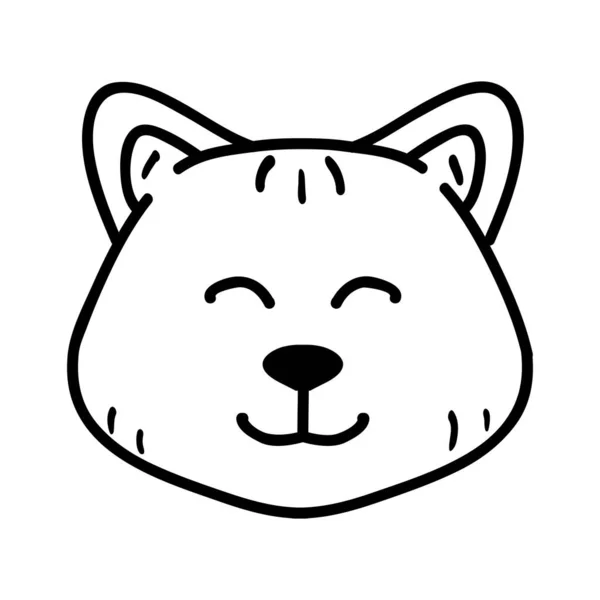 Akita Inu є породою dog.Outline dog face icon.Isolated illustration. — стоковий вектор