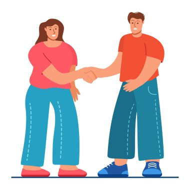 Erkek, el sıkışan bir kadındır. Dostluk tanıdığıdır. Ayakta duran insanlar tanışır. Dostça ilişkiler..