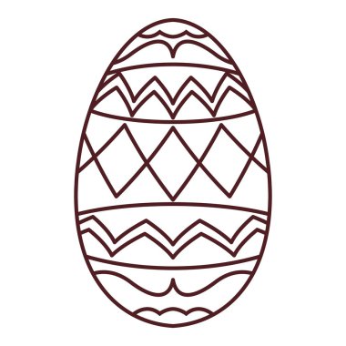 Süslü Paskalya yumurtası. Düz çizgi çizim vektörü.
