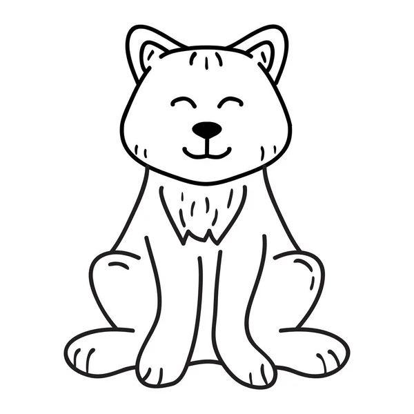 Akita Inu - порода собачат sit.Outline dog face icon.Isolated illustration. — стоковий вектор