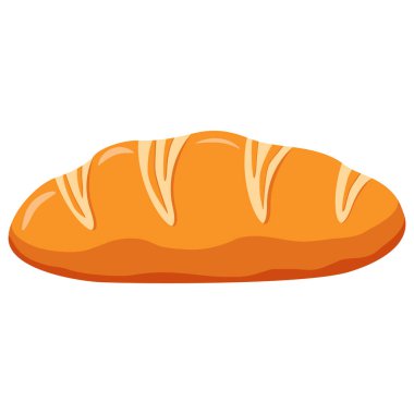 Bir somun beyaz ekmek fırını ikonu. Beyaz arka planda izole edilmiş..