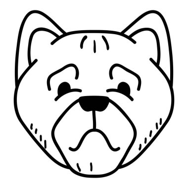 Bulldog bir köpek türüdür. Köpek suratlı taslak..