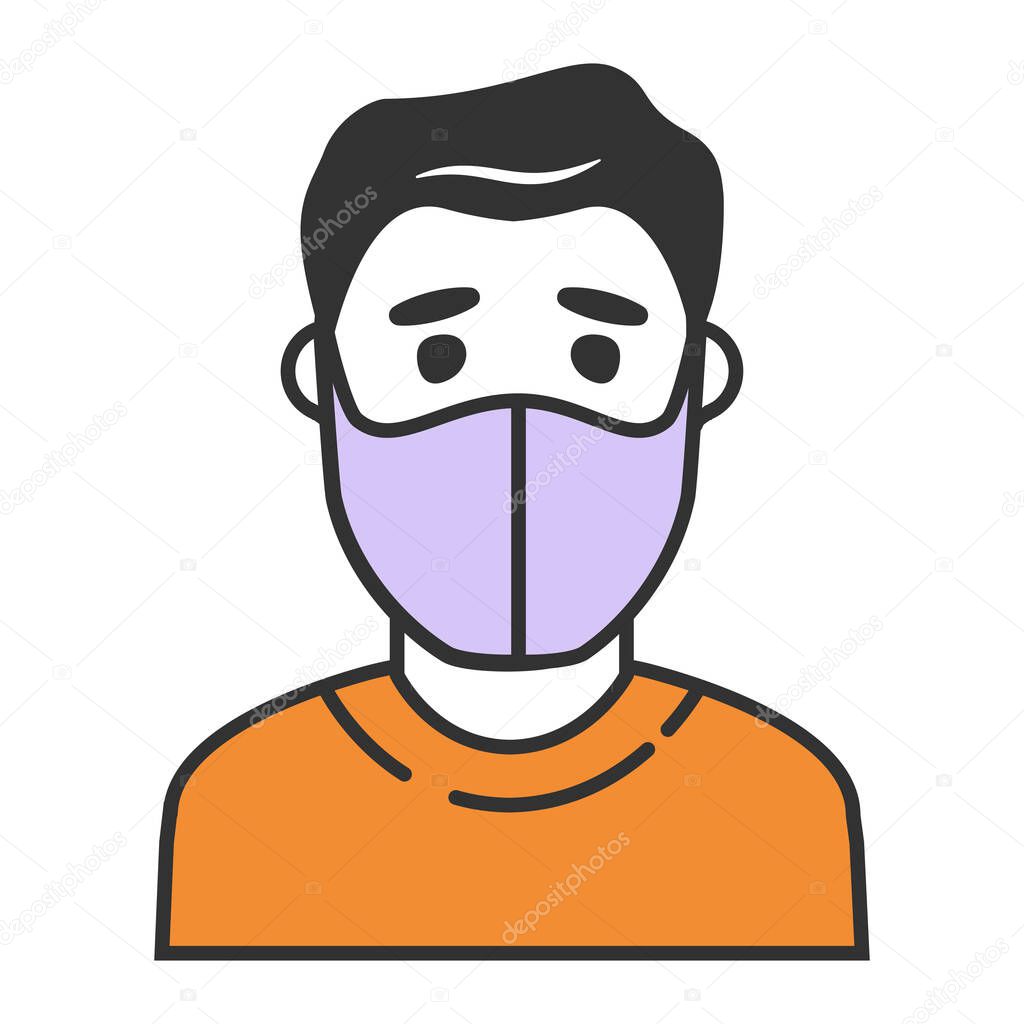 Man in face mask to prevent disease COVID-19.People wearing protective surgical mask.
