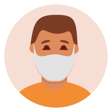 COVID-19 hastalığını önlemek için maskeli adam.