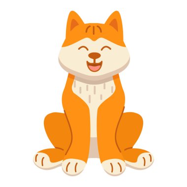 Akita Inu gülümseyen köpek. Sevimli hayvan..