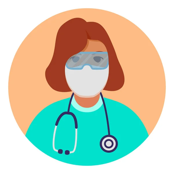 Médecin femelle professionnelle.Nurs portant une combinaison protectrice.Ambulance dans le masque. — Image vectorielle